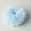 Girls Trendy Warm Soft Fake Rabbit Fur Elastic Hair Rope Band-Sky Blue-JadeMoghul Inc.
