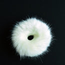 Girls Trendy Warm Soft Fake Rabbit Fur Elastic Hair Rope Band-White-JadeMoghul Inc.