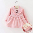 Girls warm Fur Lined Full Sleeved Dress-plus velvet pink-12M-JadeMoghul Inc.