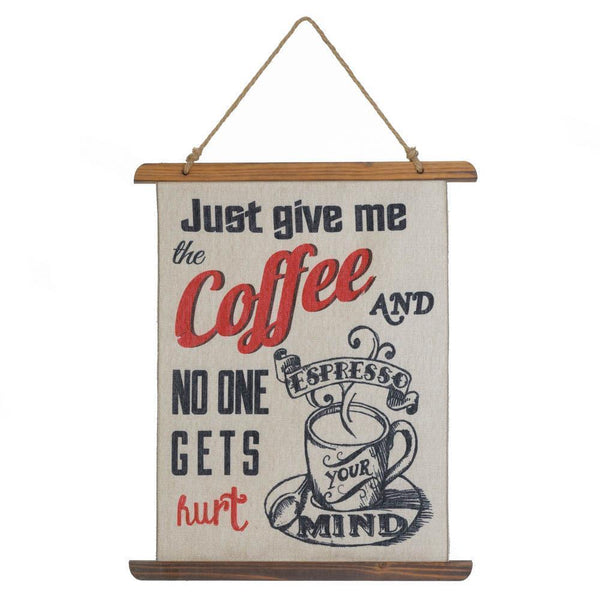 Home Decor Ideas Give Me Coffee Linen Wall Art
