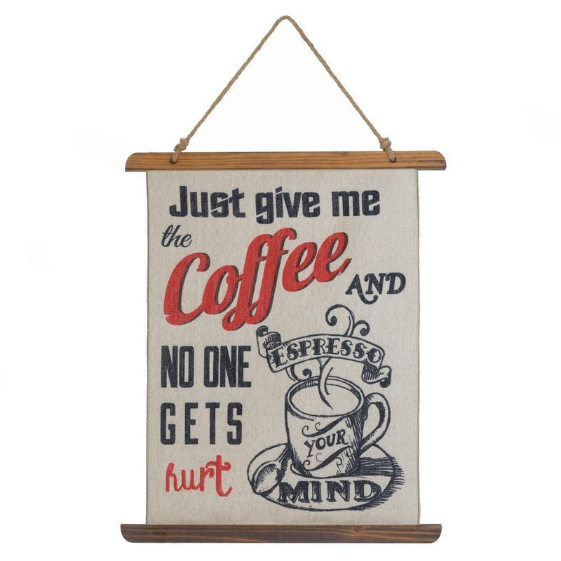Home Decor Ideas Give Me Coffee Linen Wall Art