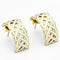 Gold Hoop Earrings GL272 Gold - Brass Earrings with Epoxy in White