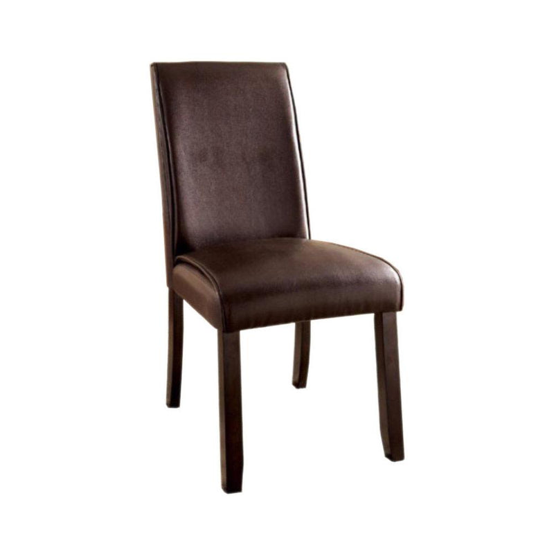 Gladstone I Contemporary Side Chair, Dark Walnut Finish, Set Of 2-Armchairs and Accent Chairs-Dark Walnut-Leatherette Solid Wood Wood Veneer & Others-JadeMoghul Inc.