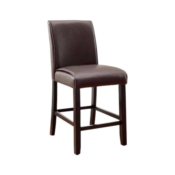 Gladstone II Counter Height Chair, Dark Walnut Finish, Set Of 2-Armchairs and Accent Chairs-Dark Walnut-Leatherette Solid Wood Wood Veneer & Others-JadeMoghul Inc.
