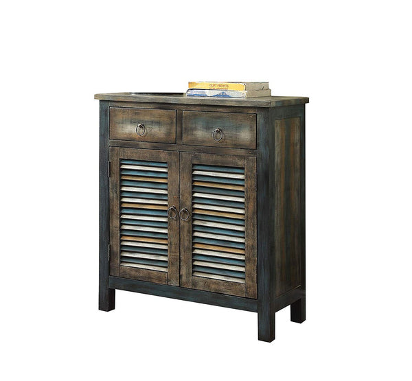 Glancio Commodious Console Table, Antique Oak & Teal Blue-Console Tables-Antique Oak & Teal-Wood MDF-JadeMoghul Inc.