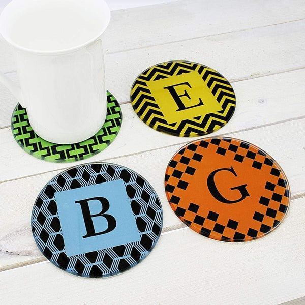 Glass Gifts & Accessories Custom Coasters Set of Four Glass Coasters - Art Deco Design Treat Gifts