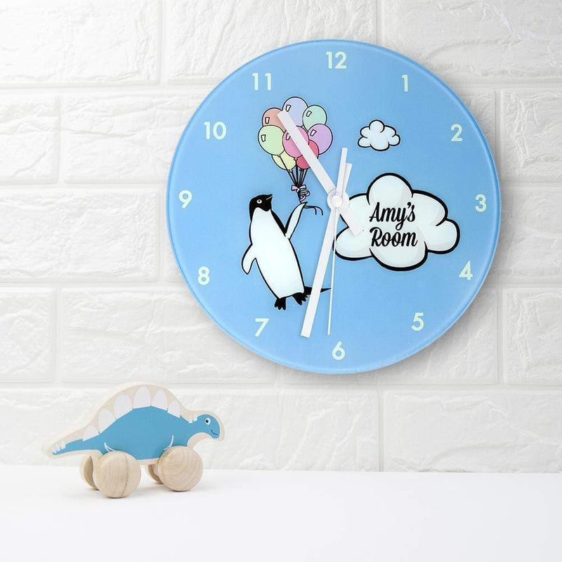 Glass Gifts & Accessories Percy Penguin Personalized Clock - Wall Clock Treat Gifts