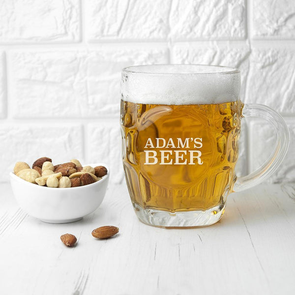 Glass Gifts & Accessories Personalized Glasses -  Dimpled Beer Glass Treat Gifts