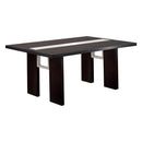 Glass-Insert Dining Table, Black-Dining Tables-Black-Wood Glass-JadeMoghul Inc.