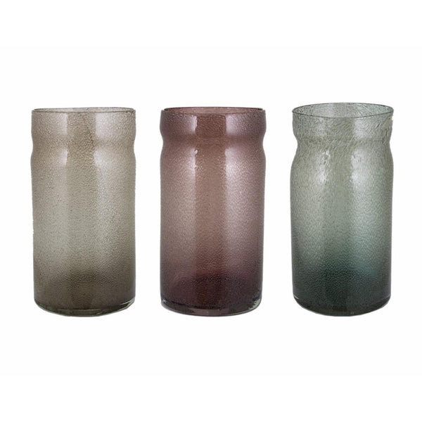 Glass Vase ,Multicolor, Assortment Of 3-Vases-Multicolor-Glass-JadeMoghul Inc.