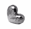 Glazed Ceramic Heart Shaped Sculpture, Silver-Sculptures-Silver-Ceramic-JadeMoghul Inc.