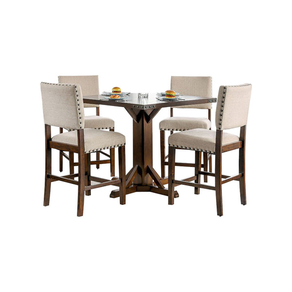 Glenbrook Brown Cherry And Ivory Counter Height Dining Table-Dining Tables-Brown Cherry-Wood-JadeMoghul Inc.