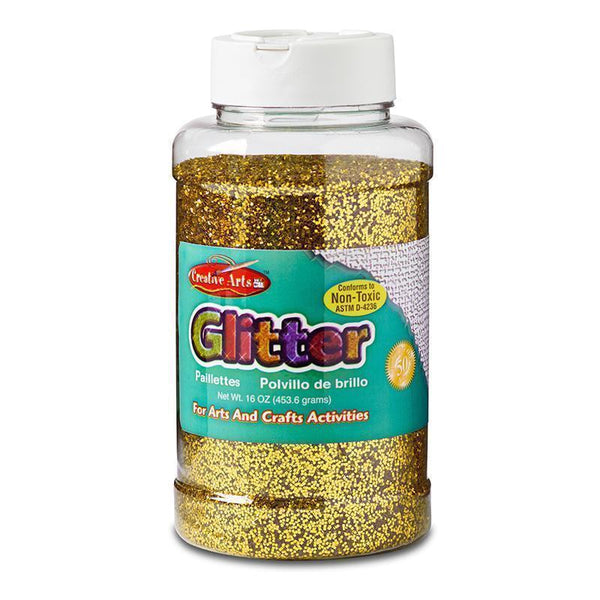 GLITTER 16 OZ BOTTLE GOLD-Supplies-JadeMoghul Inc.