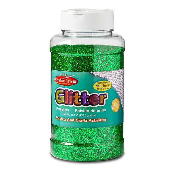 GLITTER 16 OZ BOTTLE GREEN-Supplies-JadeMoghul Inc.