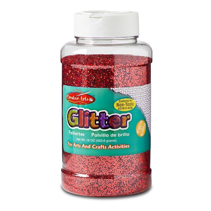 GLITTER 16 OZ BOTTLE RED-Supplies-JadeMoghul Inc.