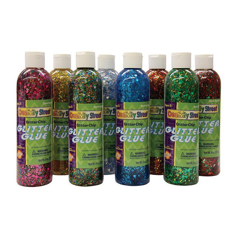 GLITTER CHIP GLUE 8PK ASSORTMENT-Arts & Crafts-JadeMoghul Inc.