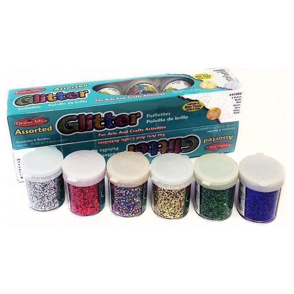 GLITTER SET 12 PK ASST COLORS .75OZ-Supplies-JadeMoghul Inc.