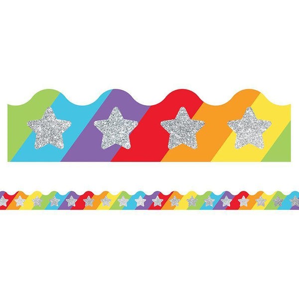 GLITTER STAR ON RAINBOW BORDER-Learning Materials-JadeMoghul Inc.