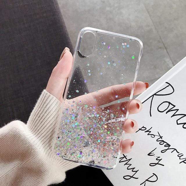 Glitter Star Silicone Case For iPhone 11 Pro XS X XR Max Shining Sequin TPU Clear Back Cover For iPhone 6 6S 7 8 12 Plus SE 2020 JadeMoghul Inc. 