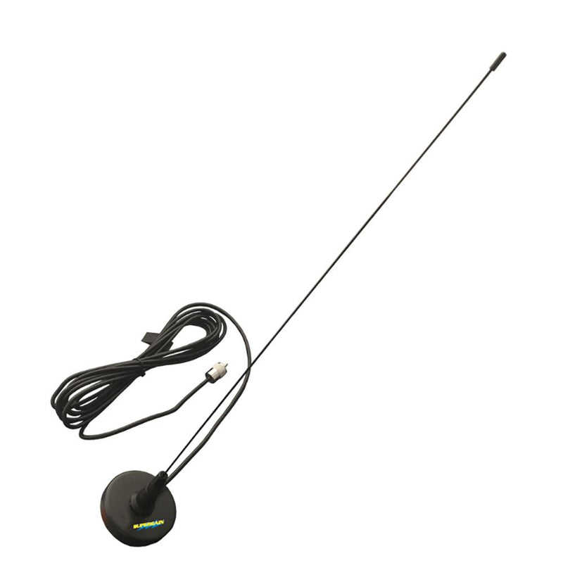 Glomex 21" Magnetic Mount VHF Antenna w-15 RG-58 Coaxial Cable PL-259 Connector [SGWB50MAGBK]-Antennas-JadeMoghul Inc.