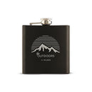 Go Outdoors Etched Black Hip Flask (Pack of 1)-Personalized Gifts For Men-JadeMoghul Inc.