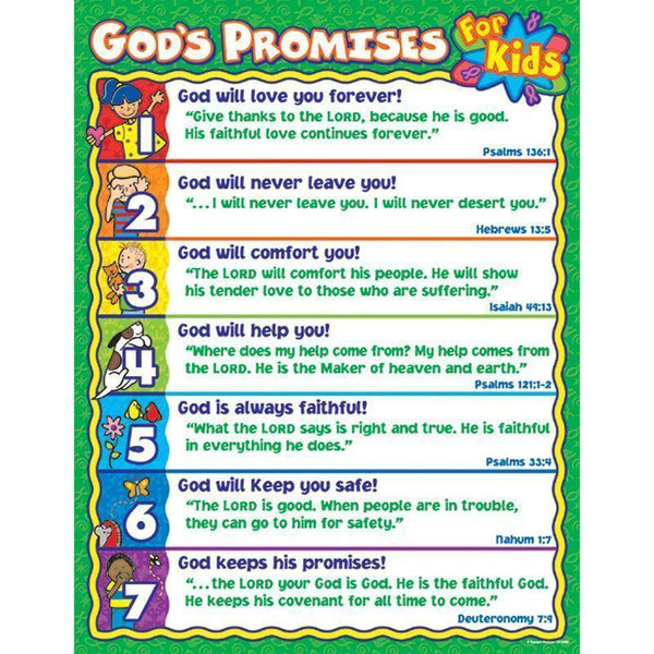 GODS PROMISES FOR KIDS CHART-Learning Materials-JadeMoghul Inc.