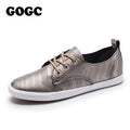 GOGC 2018 New Style Women Shoes with Hole Breathable Women Flat Shoes Women Sneakers Casual Shoes Summer Autunm Lace-Up footwear-Gold-6-China-JadeMoghul Inc.