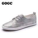 GOGC 2018 New Style Women Shoes with Hole Breathable Women Flat Shoes Women Sneakers Casual Shoes Summer Autunm Lace-Up footwear-White-6-China-JadeMoghul Inc.