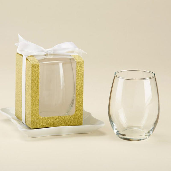 Gold 9 oz. Glassware Gift Box (3 Sets of 12)-Boy Wedding / Ring bearer-JadeMoghul Inc.