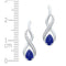 10kt White Gold Women's Pear Lab-Created Blue Sapphire Diamond Stud Earrings 1.00 Cttw - FREE Shipping (US/CAN)