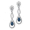 10kt White Gold Women's Round Blue Color Enhanced Diamond Dangle Earrings 1-4 Cttw - FREE Shipping (US/CAN)