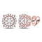 14kt Rose Gold Women's Diamond Circle Cluster Earrings 3/8 Cttw