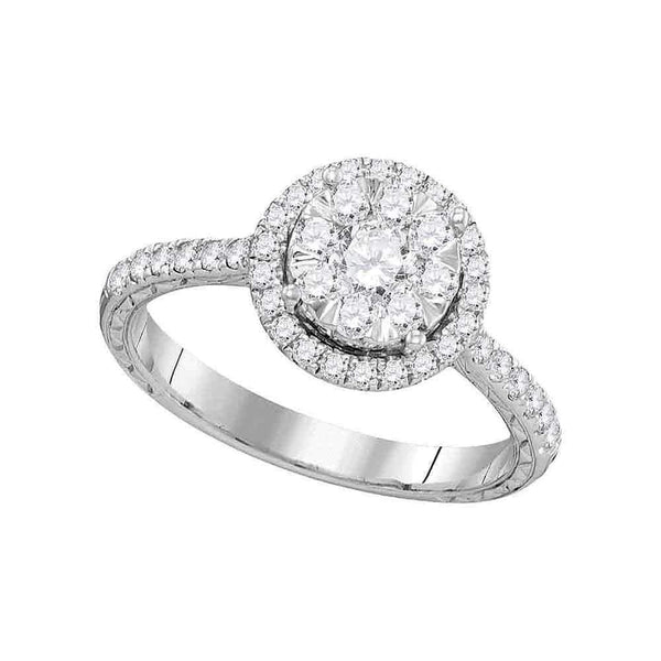 14kt White Gold Women's Round Diamond Bridal Wedding Engagement Ring 7/8 Cttw - FREE Shipping (US/CAN)