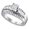 Gold & Diamond Engagement & Anniversary Rings Sterling Silver Women's Princess Diamond Cluster Bridal Wedding Engagement Ring 1/2 Cttw - FREE Shipping (US/CAN) - Size 9 JadeMoghul