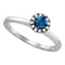 Gold & Diamond Engagement & Anniversary Rings Sterling Silver Women's Round Blue Color Enhanced Diamond Solitaire Bridal Wedding Engagement Ring 1/4 Cttw - FREE Shipping (US/CAN) JadeMoghul