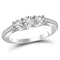 Gold & Diamond Engagement & Anniversary Rings Sterling Silver Women's Round Diamond 3-stone Bridal Wedding Engagement Ring 1/6 Cttw - FREE Shipping (US/CAN) JadeMoghul