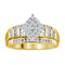 Yellow-tone Sterling Silver Women's Round Diamond Oval Cluster Bridal Wedding Engagement Ring 1/2 Cttw - FREE Shipping (US/CAN)