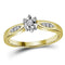 Yellow-tone Sterling Silver Women's Round Diamond Solitaire Bridal Wedding Engagement Ring 1/20 Cttw - FREE Shipping (US/CAN) - Size 9