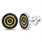 Gold & Diamond Men Earrings Sterling Silver Mens Round Yellow Black Color Enhanced Diamond Circle Stud Earrings 1-2 Cttw JadeMoghul Inc. 
