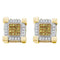 Gold & Diamond Men Earrings Sterling Silver Mens Round Yellow Color Enhanced Diamond 3D Cube Stud Earrings 1-2 Cttw - FREE Shipping (US/CAN) JadeMoghul