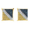 Yellow-tone Sterling Silver Mens Blue Color Enhanced Diamond Square Cluster Earrings 1-6 Cttw - FREE Shipping (US/CAN)