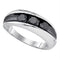 Gold & Diamond Men Rings Sterling Silver Men's Round Black Color Enhanced Diamond 3-stone Band Ring 1.00 Cttw - FREE Shipping (US/CAN) JadeMoghul