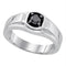 Gold & Diamond Men Rings Sterling Silver Men's Round Black Color Enhanced Diamond Solitaire Ring 1/2 Cttw - FREE Shipping (USA/CAN) JadeMoghul