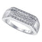 Gold & Diamond Men Rings Sterling Silver Men's Round Diamond Flat Band Ring 1/6 Cttw - FREE Shipping (US/CAN) JadeMoghul