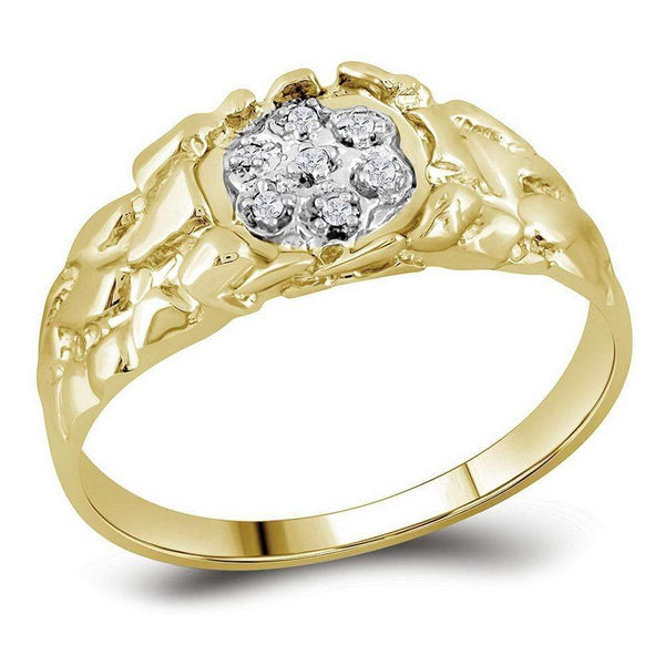 Gold & Diamond Men Rings Sterling Silver Mens Round Diamond Cluster Ring 1-20 Cttw - FREE Shipping (US/CAN) JadeMoghul Inc. 