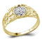Gold & Diamond Men Rings Sterling Silver Mens Round Diamond Cluster Ring 1/20 Cttw JadeMoghul Inc. 