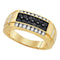 Yellow-tone Sterling Silver Men's Round Black Color Enhanced Diamond Rectangle Band Ring 1.00 Cttw - FREE Shipping (US/CAN)