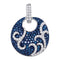 10kt White Gold Women's Round Blue Color Enhanced Diamond Curl Stripe Circle Pendant 1-2 Cttw - FREE Shipping (US/CAN)