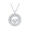 10kt White Gold Women's Round Diamond Circle Moving Twinkle Pendant 1-4 Cttw - FREE Shipping (US/CAN)