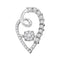 10kt White Gold Women's Round Diamond Moving Twinkle Cluster Heart Pendant 1-5 Cttw - FREE Shipping (US/CAN)